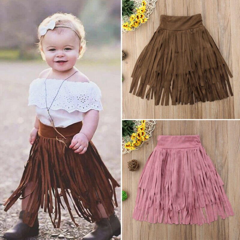 Emmababy barn baby flicka enfärgad tofs grundläggande klassiska prinsess festkjolar sommar