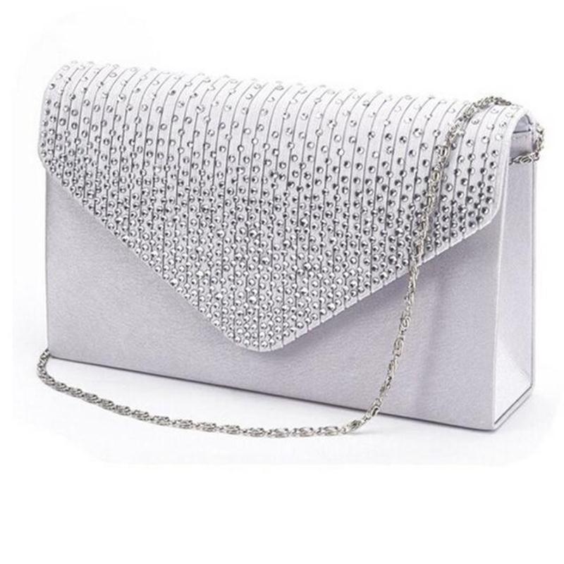 Dames Messenger Bag Grote Avond Satin Diamante Dames Clutch Bag Luxe Tas Party Envelop Tas Torebki Damskie #30