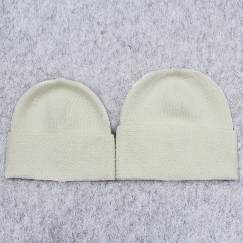 GZHILOVINGL 2 Piece Set Winter Hats For Matching Family Dad Baby Boys Knitted Hat Beanies Cap Wool Warm Skullies Solid Beanie