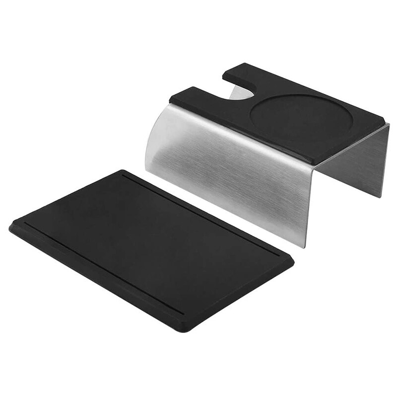 Upors praktisk kaffestamper stativ rustfritt stål kaffestamperholder gjenbrukbar silikon tamping matt durabl kaffetrakter verktøy