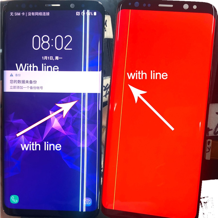 Para Samsung S8 pantalla LCD táctil S8 Plus pantalla LCD para Samsung S9 Plus Pantalla de línea de banda LCD pantalla defectuosa del teléfono móvil