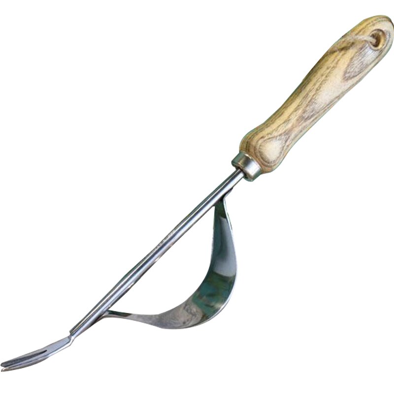 1Piece Manual Weeder Fork Stainless Steel Wood Handle Gardening Weeding Tool Garden Transplanting Digging Tools