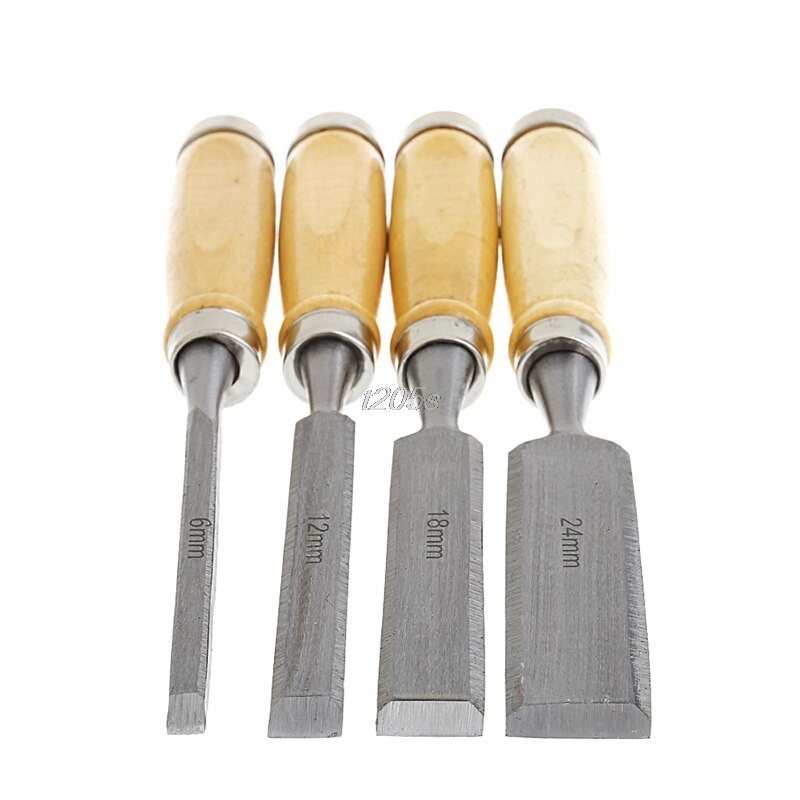 4Pcs/Set Wood Sculpture Flat Chisel DIY Woodworking Hand Tool T12 50PB