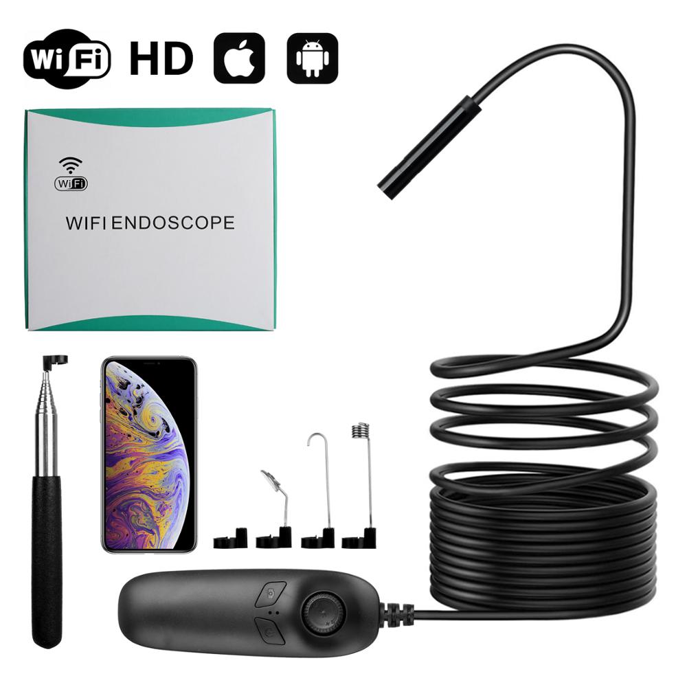 WiFi Endoscope Camera 1200P HD Semi-Rigid Wireless Endoscope 8 LED Adjustable IP68 Waterproof 2.0MP Endoscope Camera