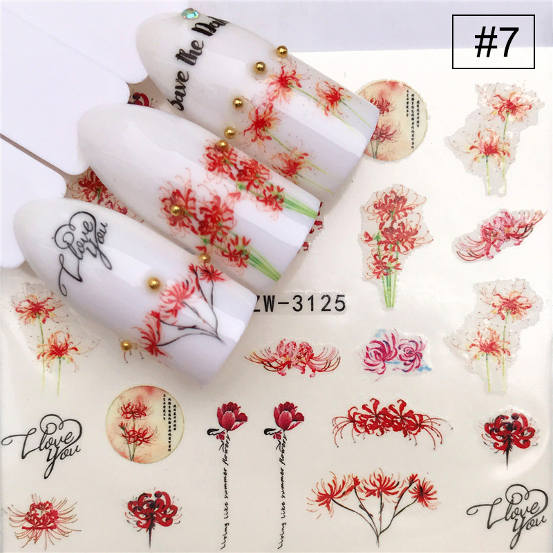 Nail Water Decals Dieren Bloem Gemengde Patroon Kleurrijke Nail Transfer Decals Stickers Nail Art Diy Decoratie