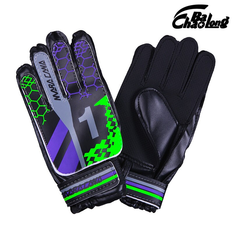 1Pair Football Goalkeeper Hand Protector Children Or Adults Goalkeeper Gloves Thickened Latex Anti-Slip: green / 9.5x14.5cm