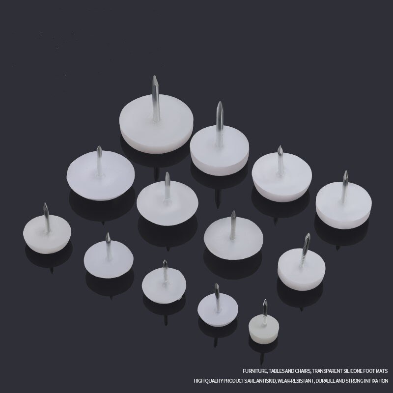 20 Stks/partij 10Mm/14Mm/17Mm Meubels Plastic Voet Nail Sofa Tafel En Stoel Kruk Nylon vocht Proof Antislip Pad Geluid Anch