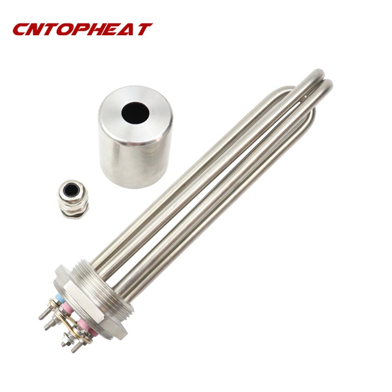 Stainless Steel 220v/380v DN40 47mm Thread Electric Immersion Heating Element Water Heater 3kw/4.5kw/6kw/9kw/12kw: 3KW 220mm / Heater Only