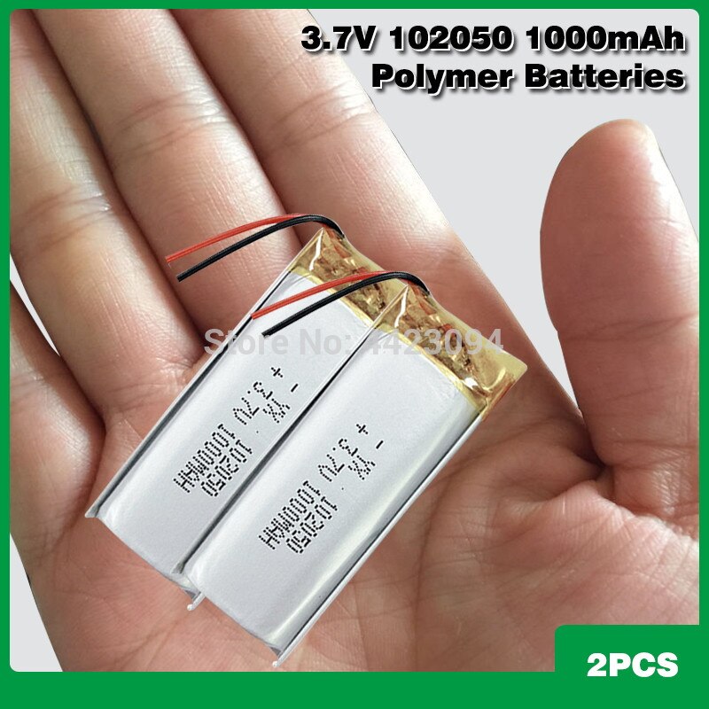3,7 V Lipo zellen 102050 1000mah Lithium-Polymer Akku Für MP3 GPS Aufnahme stift LED licht Schönheit Instrument: 2Stck