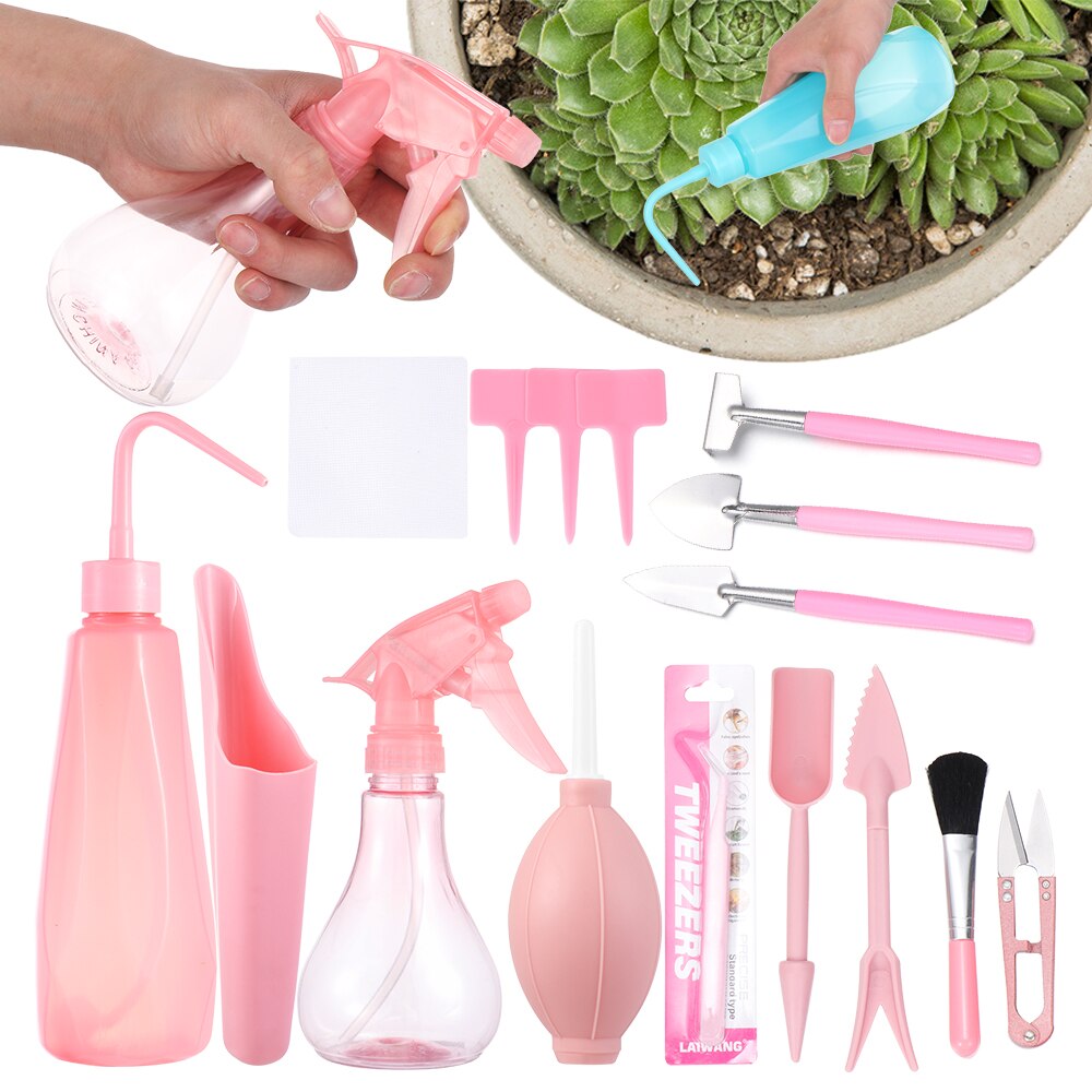1 Set of Succulent Transplanting Tools 12/16Pcs Combination of Plant Packaging Mini Gardening Supplies Potted Meat Tools Kit