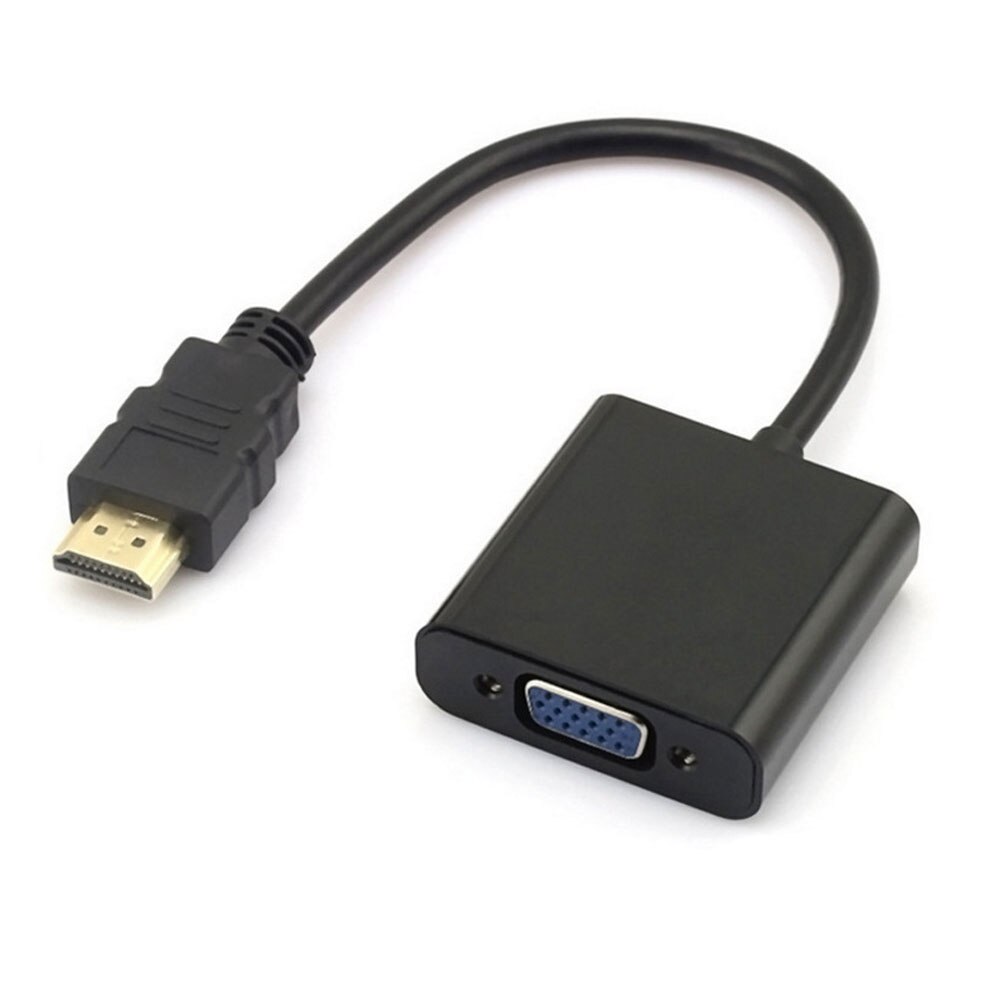 HDMI to VGA Converter Adapter + 3.5 mm Audio Jack Full HD 1080P Black White