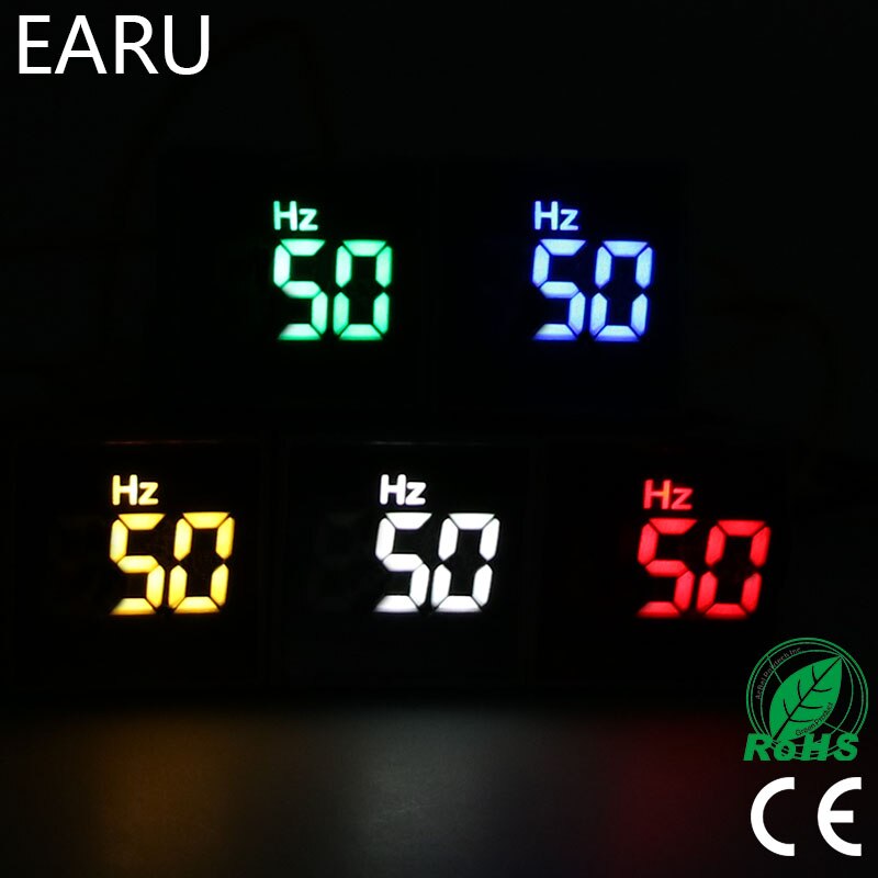 20-75hz mini kvadrat 22mm digital elektricitet hertz frekvens hz mätare monitor tester ström varning led lampa ljus pilot display