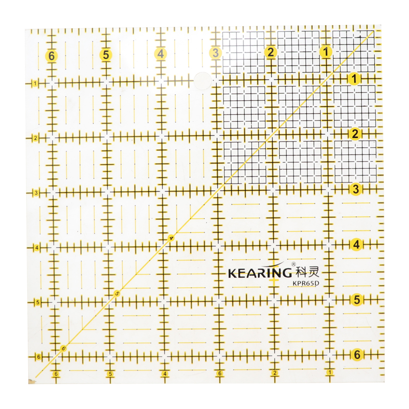 KEARING Square Ruler 6 Inch Patchwork Ruler Plastic Transparent Ruler