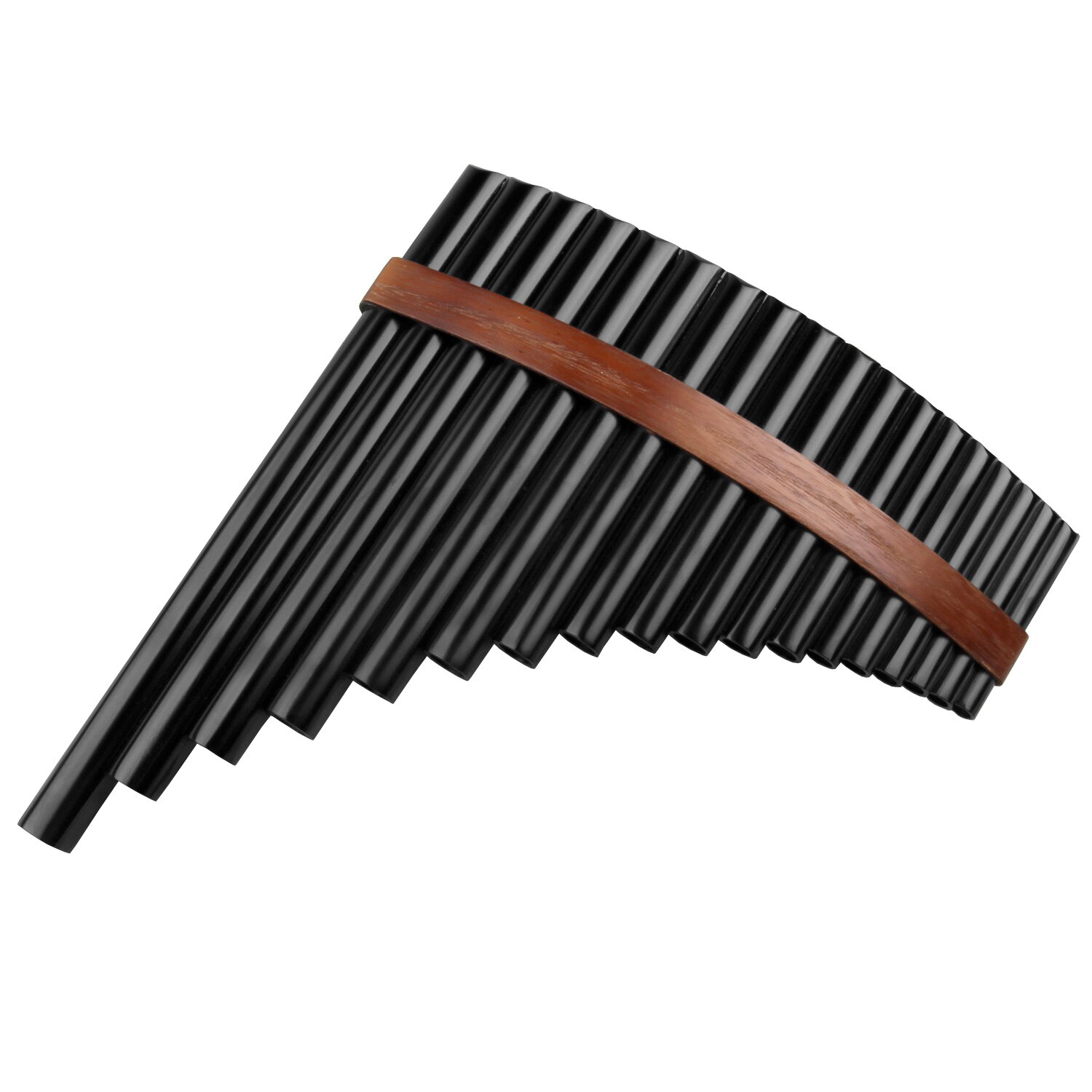 18 Pipes BrownPan Flute F Key Pan Pipes Woodwind Instrument Traditional Musical Instrument Bamboo Pan flute: right