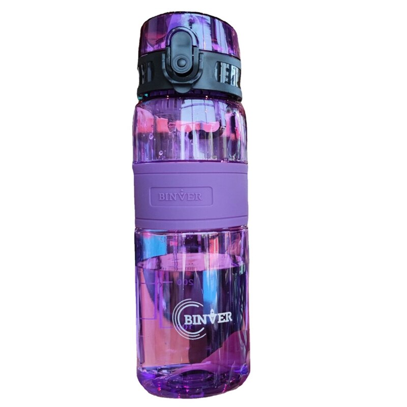 Borraccia BPA filtro acqua trasparente multifunzione gratuito per escursionismo Fitness ciclismo alpinismo 24BD: Purple