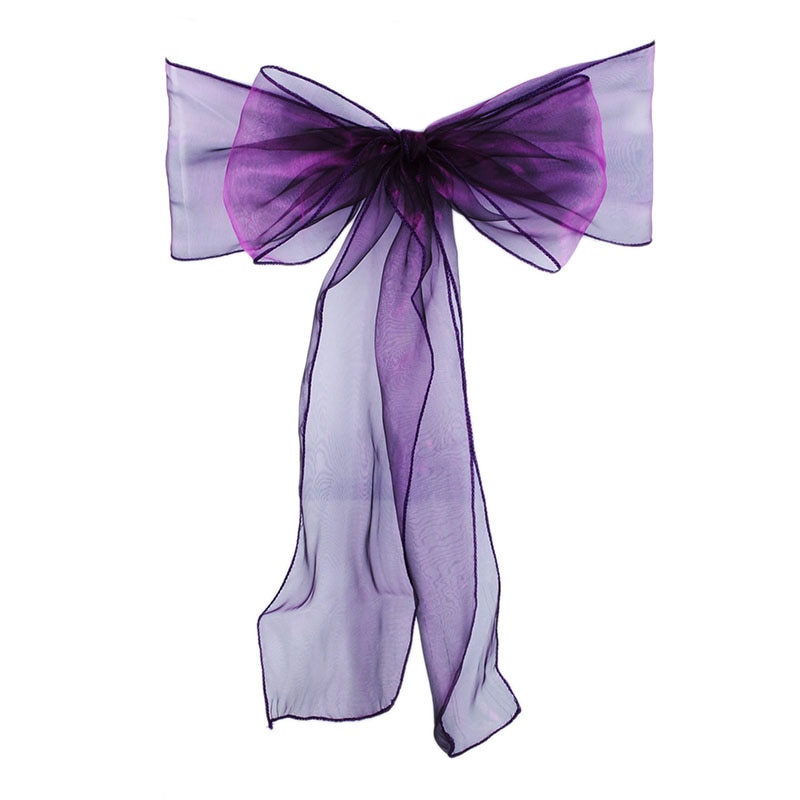 100pcs Chair Sashes Organza Chair Bows Wedding Party Supplies Christmas Valentines Decor Sheer Organza Fabric Chair Decoration