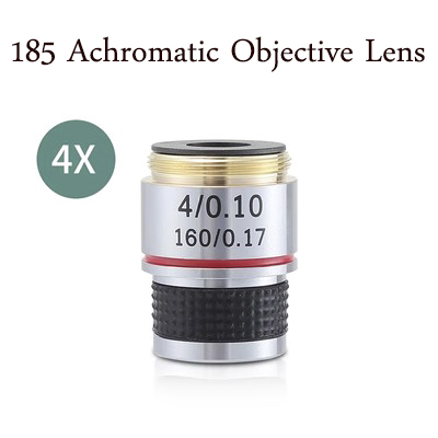 185 Achromatic Pure Copper objective Lens 4X 10X 20X 40X 60X 100X RMS 20.2mm for Biological Microscope Conjugate Distance 185 mm: Brown