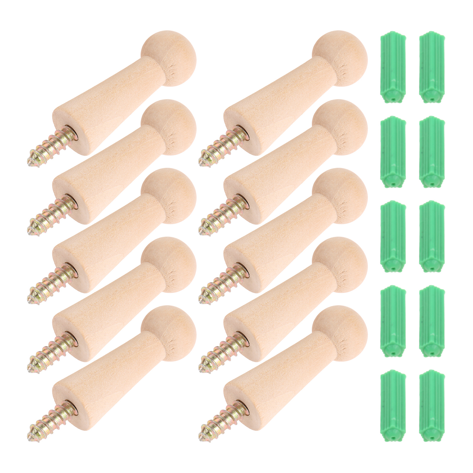 10Pc Schroef-Op Houten Haak Thuis Muur Decor Jasje Handdoek Mok Shaker Peg Haak + Schroef Wandmontage deur Badkamer Keuken Hanger: Brons