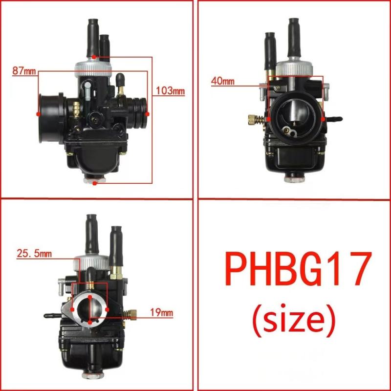 Efficiënte 17mm 19mm 21mm Racing Carburateur voor JOG50 JOG90 BWS100 RG50 DIO50-90 PHBG 17/19/21 Carburador: Black