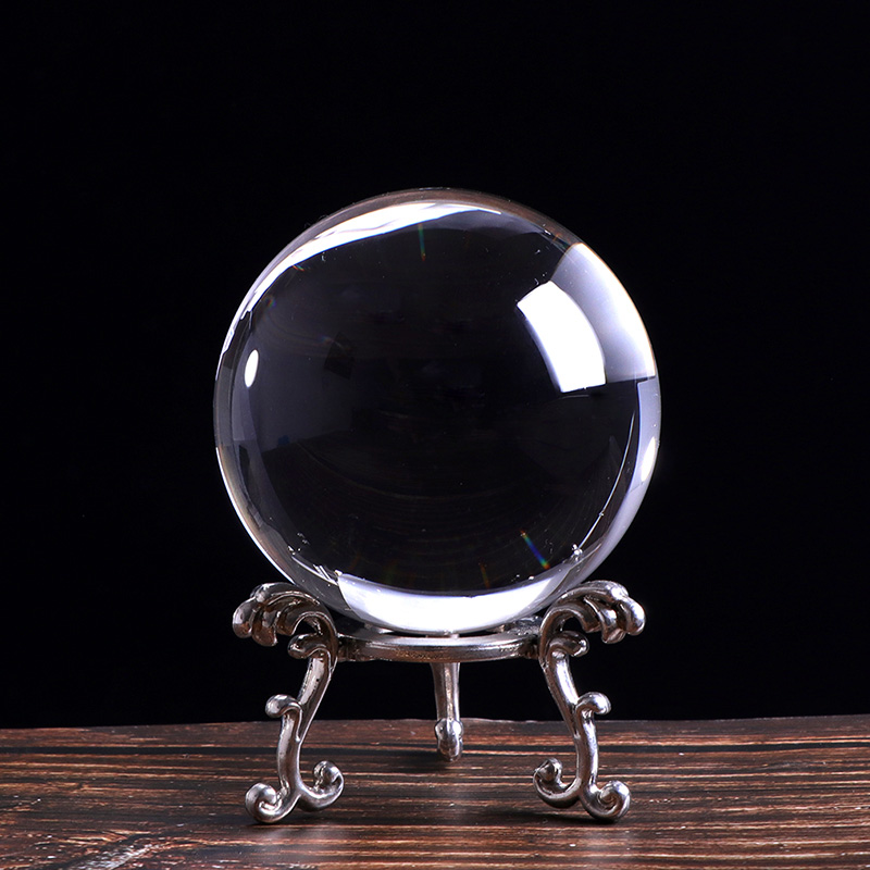 K9 Crystal Glass Ball Transparent Ball for Birthday Photography Props Ball Aid Home Deroc Souvenir Cristal Accessories: 60mm / with silver base