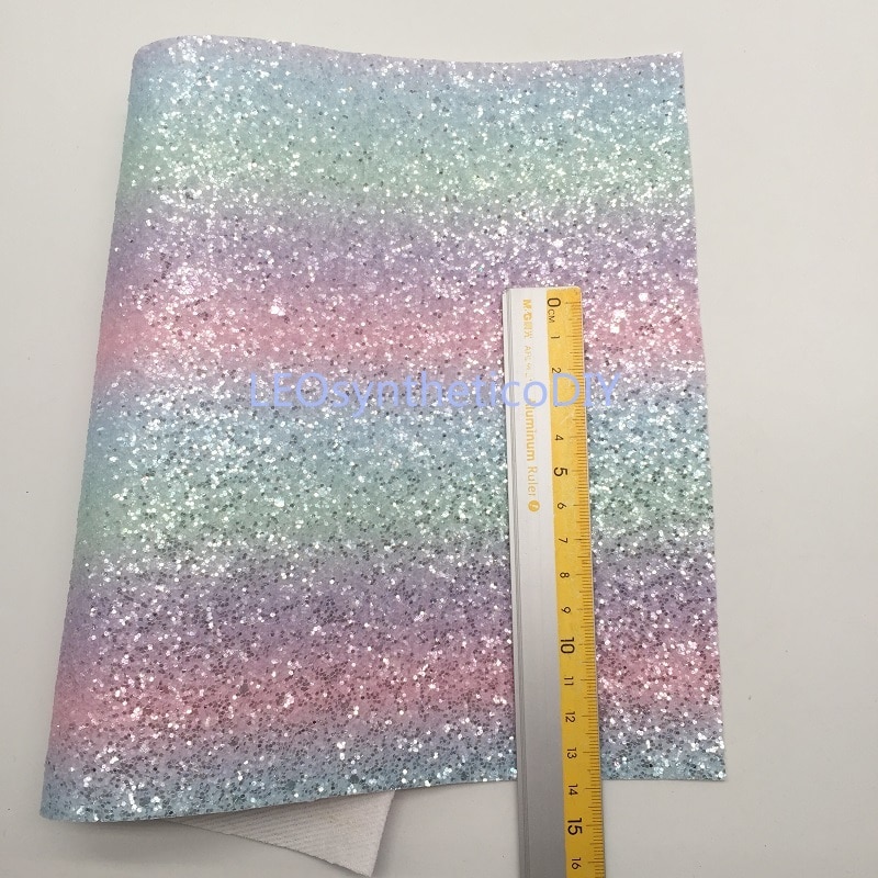 1pc feuilles de tissu pailleté 21 x 29cm , cuir pailleté cristal arc-en-ciel pour faire des nœuds leosyntheticodiy  t477a: Default Title