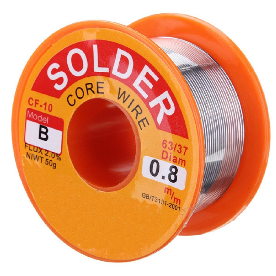 HOT0.8/1,0 MM 63/37 flujo 1.2% / 2.0% 45FT estaño Alambre de estaño colofonia de fundido núcleo de soldadura de alambre de rollo
