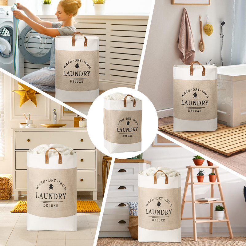 Wasmand met grote capaciteit Vuile klerenmand Stoffen wasmand Opvouwbare opbergmand Huishoudelijke opbergdoos Draagbaar