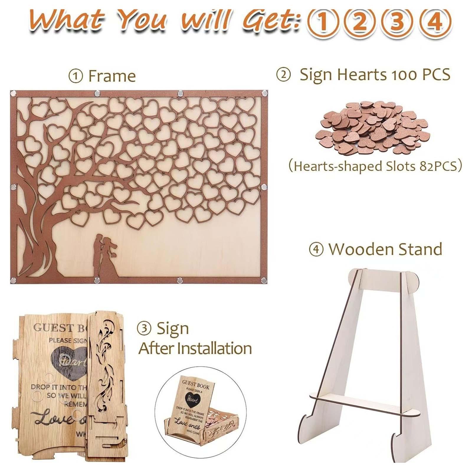 Bruiloft gastenboek boom liefde message board unieke bruiloft decoratie ambachten houten frame voor jubileum bruids verjaardagsfeestje