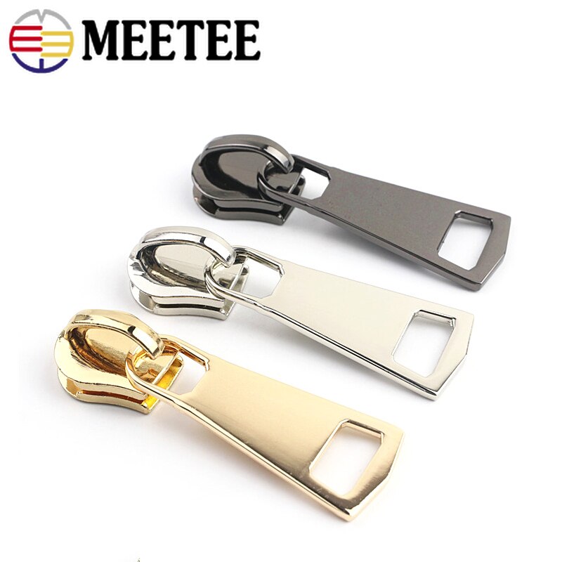 Deslizadores de cremallera de Metal, kit de reparación de cremalleras para chaqueta, extractor de bolsas de mano, BILLETERA, accesorios de costura, 5 piezas, 15 #