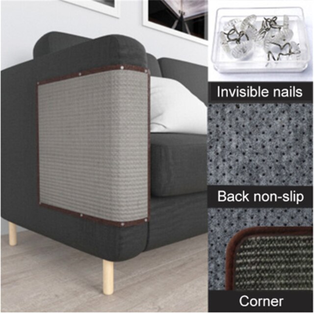 Rascador para gatos con almohadilla Sisal, Protector de muebles para sofá, garra de gato, entrenamiento, rascador de gatos, almohadilla de pata con uña Invisible: Style1 Gray