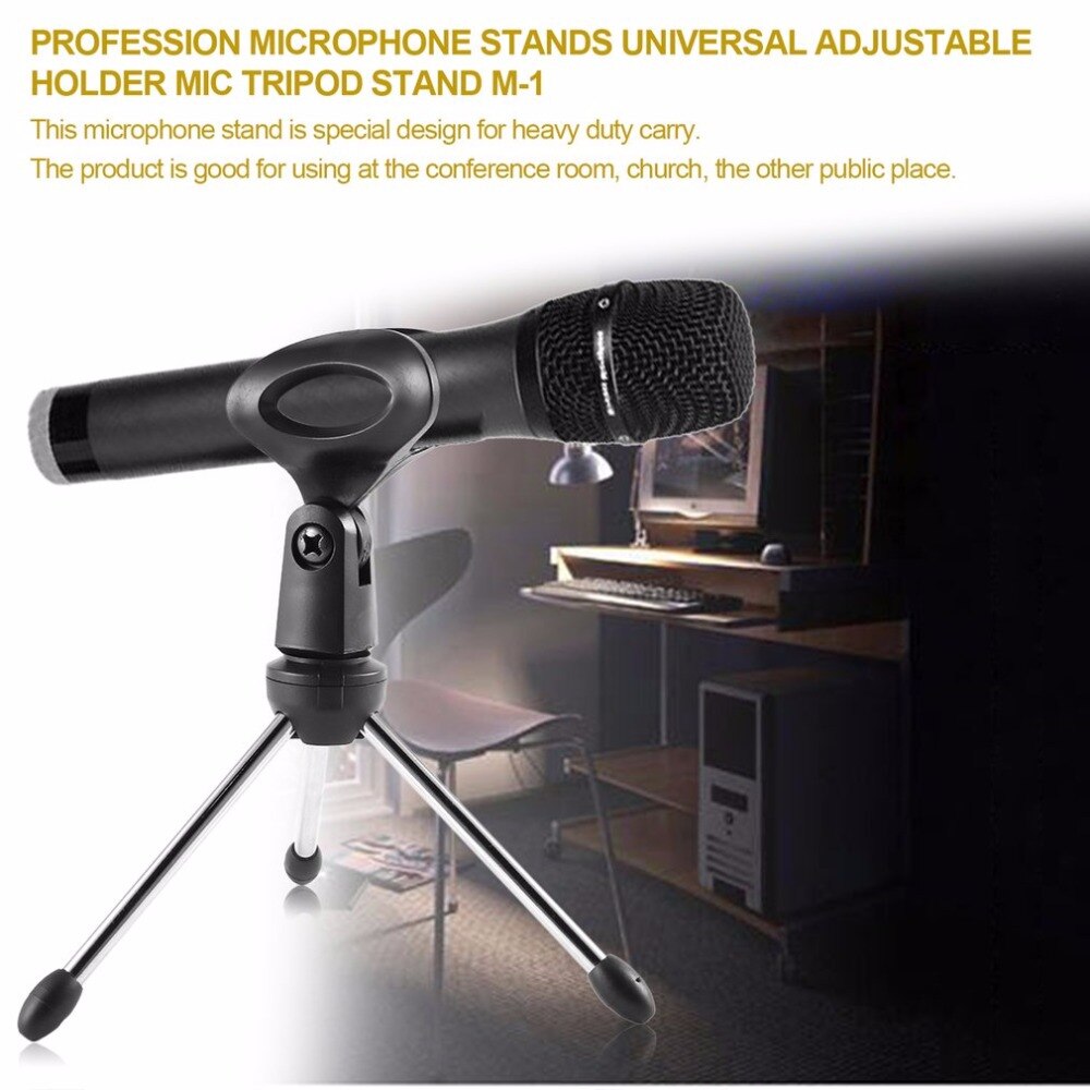 Desktop Microphone Stands Universal Adjustable Microphone Holder Mic Tripod Stand Desktop Bracket M-1