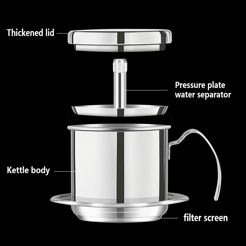 Vietnam Stijl Koffie Filter Mok Cup Kruik Rvs Metalen Koffie Drip Cup Filter Maker Zeef Koele Perfecte Coffeeware