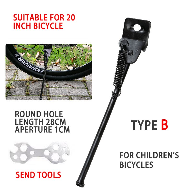 Adjustable Road Bicycle Rear Stand Cooter Kickstand Bicycle Kick Stand Mountain Bike Support Side Kick Stand Cycling Foot Brace: B 28CM