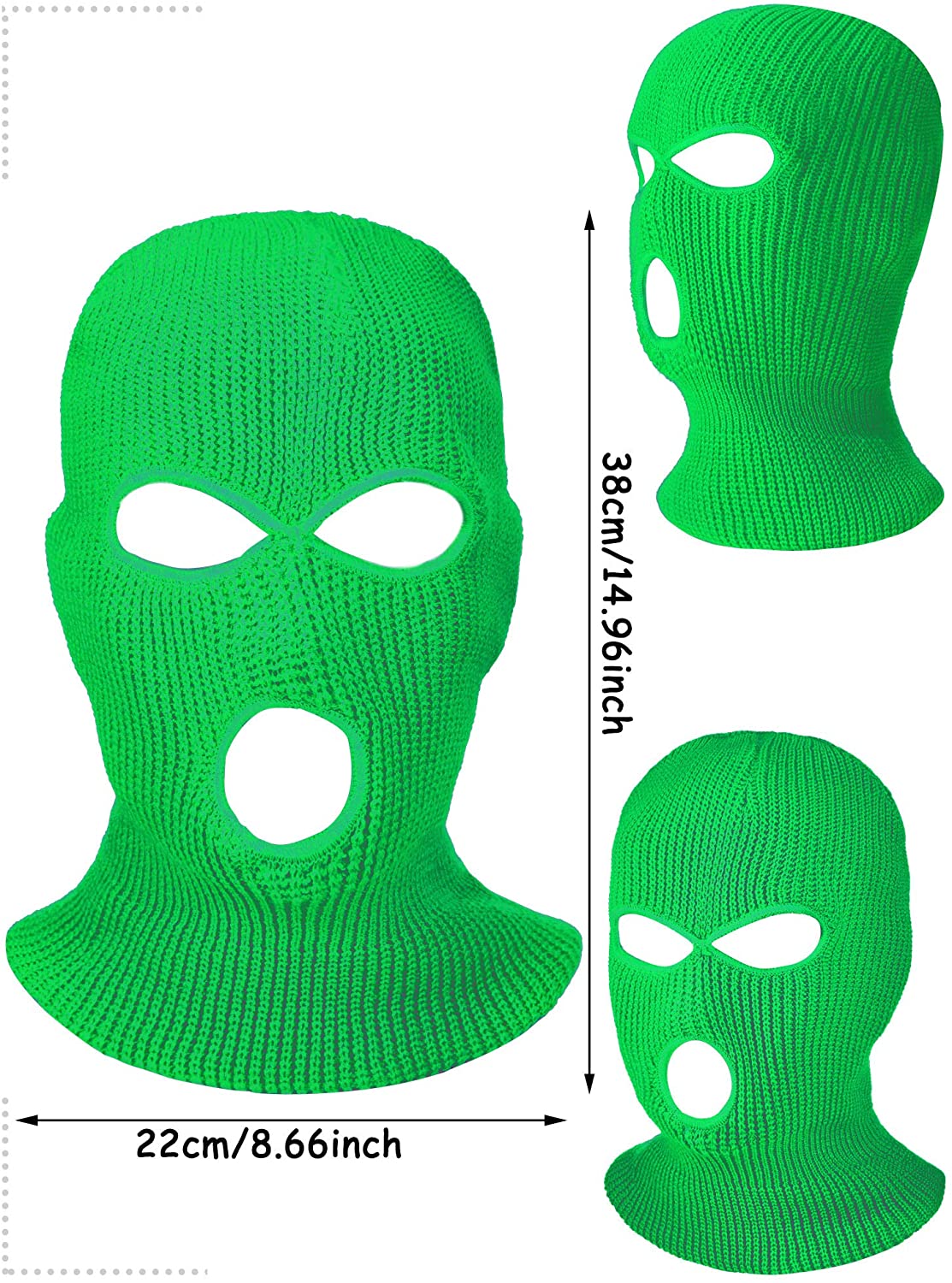 Masque de Ski à 3 trous, casquette coupe-vent en tricot pour le Sport en plein air, couvre-chef unisexe pour l'hiver