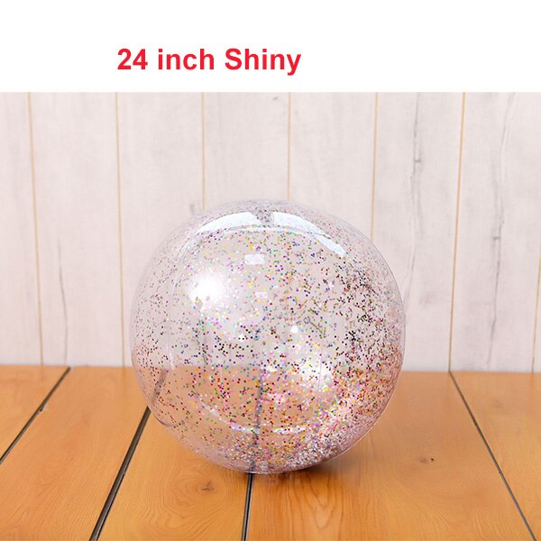 Lovertjes Opblaasbaar Zwembad Float Party Speelgoed Strand Bal Zwemmen Water Speelgoed Ballonnen Volleybal Met Veer: 24in Shiny