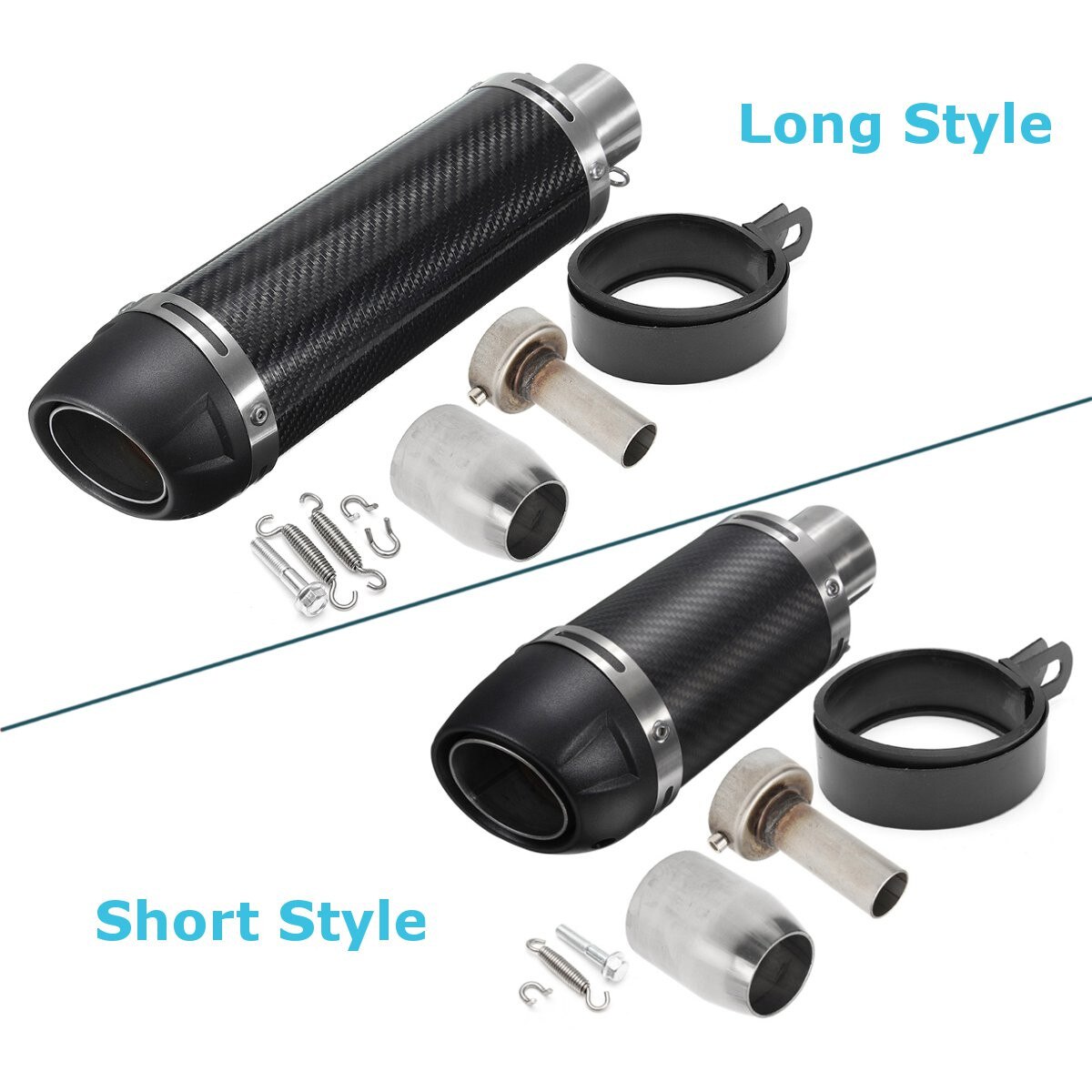 51Mm Universele Real Carbon Fiber Motorfiets Uitlaat Pijp Escape Met Db Killer Voor Meest Motorfiets Slip Op