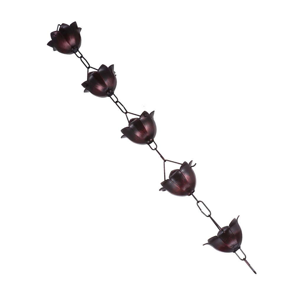 1m Universal Rain Chain Metal Chimes and Cups Flower Rain Catcher for Gutter: Default Title