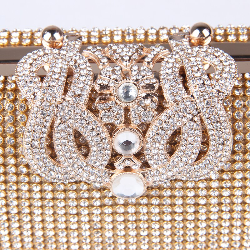 Mulheres sacos de noite strass coroa de metal bolsas cheias de diamantes dia embraiagens bolsa sacos de noite prata/ouro/preto