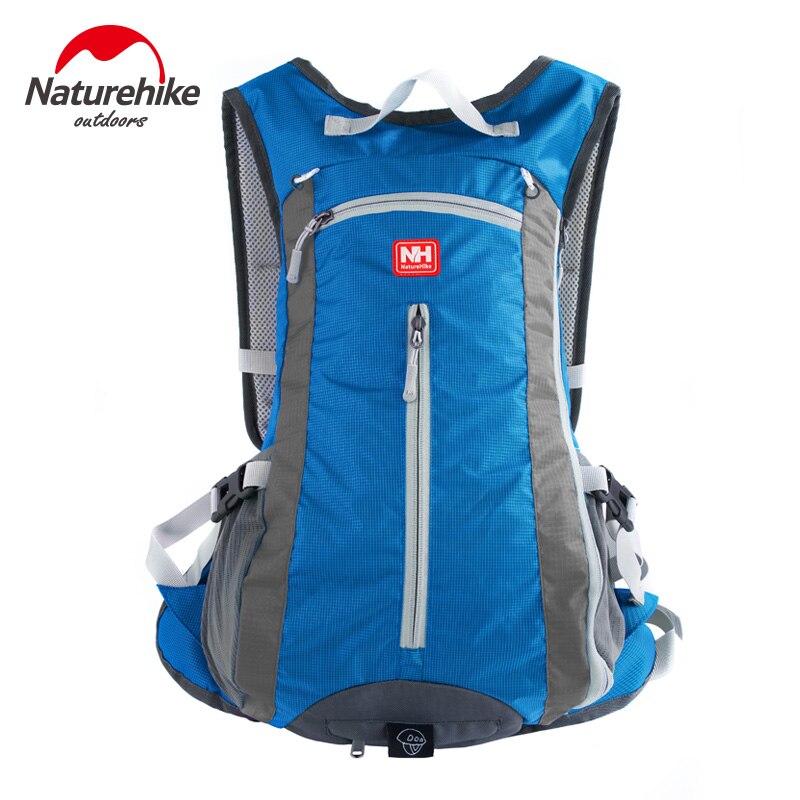 Naturehike waterproof cycling backpack with helmet cap pocket frameless outdoor camping backpack running hydration water bags: Sky Blue