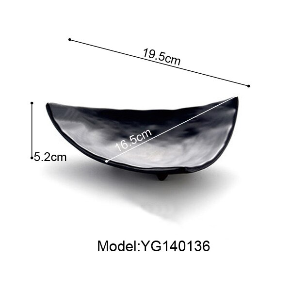 A5 Melamine Three Angle Plate Dinner Plate Black Frost Dinnerware Korean Style Japanese Snack Snack Food Dish Tableware: YG140136