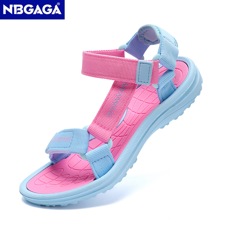 Summer Breathable Sport Sandals for Children Girls' Outdoor Beach Shoes Open-Toe Comfortable Walking Sandals Size 30-38