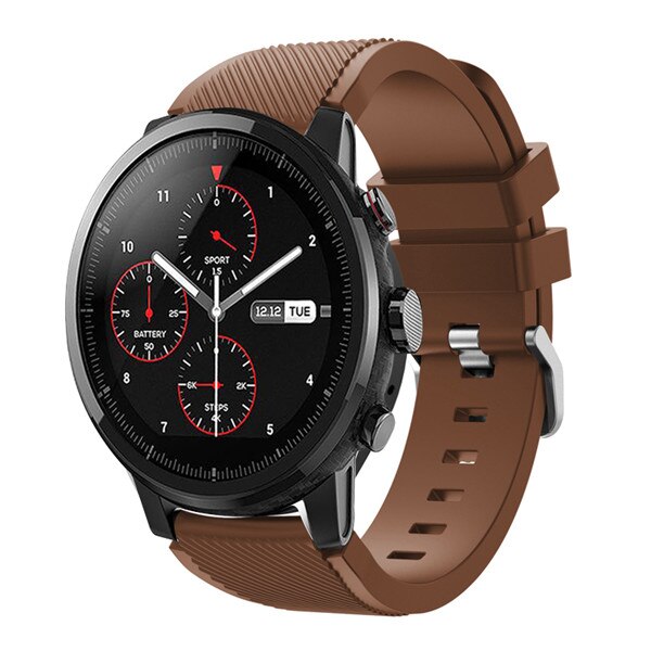 22mm Morbido Gel di Silice Sport Watch Band Strap Per Huami Amazfit Stratos Astuto Della Vigilanza per Amazfit Ritmo Stratos 2/ 2 s Cinghie Braccialetto: Coffee