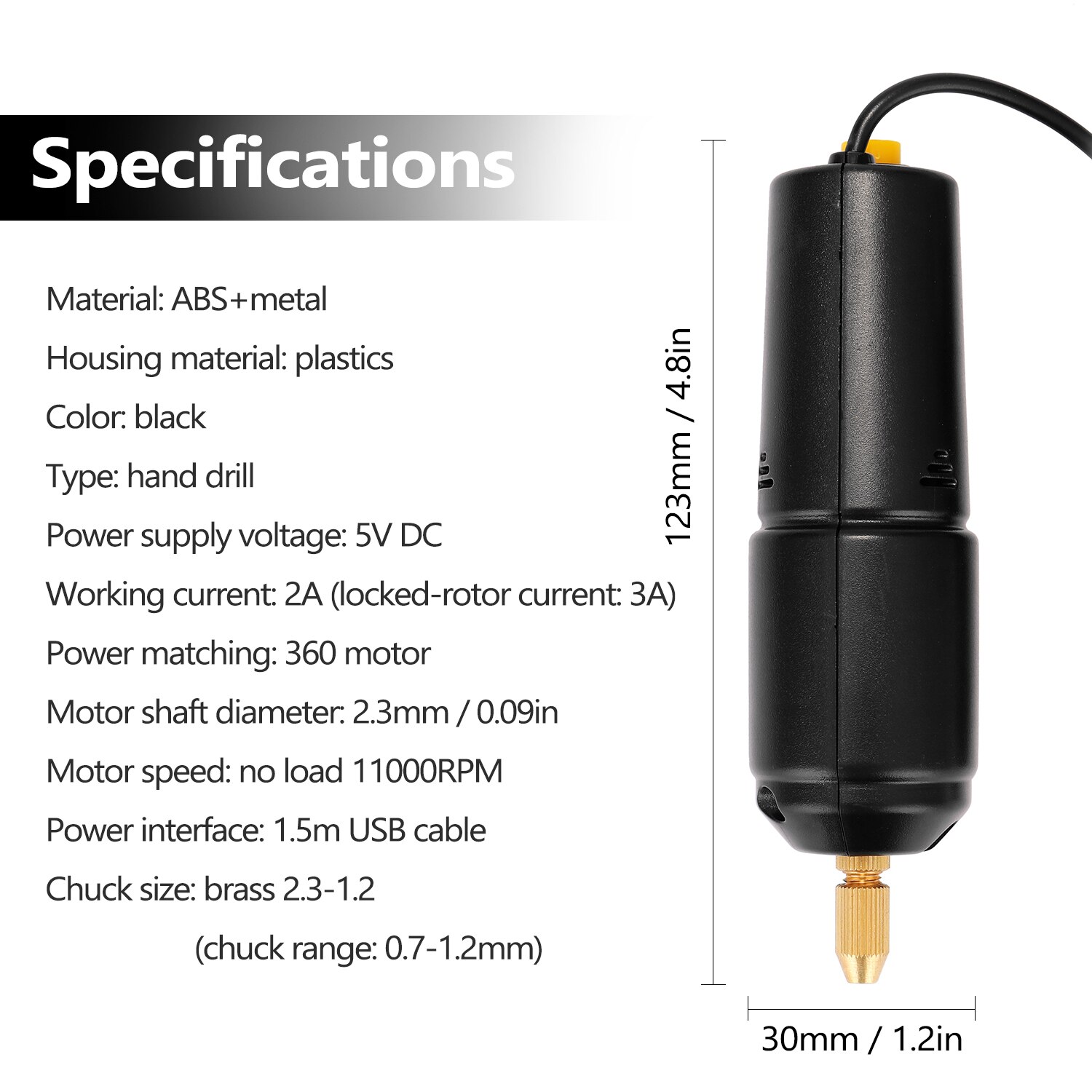 KKMOON-Mini taladro eléctrico de mano, Z-U36, USB, 5V de potencia, herramienta eléctrica de molienda pequeña para joyería de resina perlada