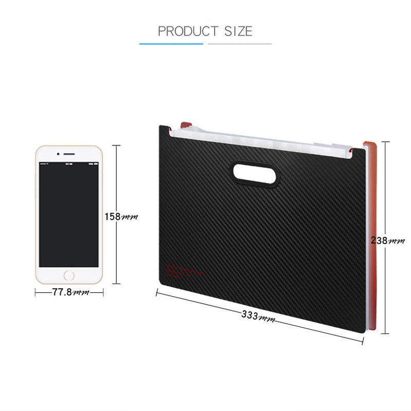 Black /White Vertical Horizontal Organ Bag Storage File Case A4 Multi-layer File Storage Office Supplies