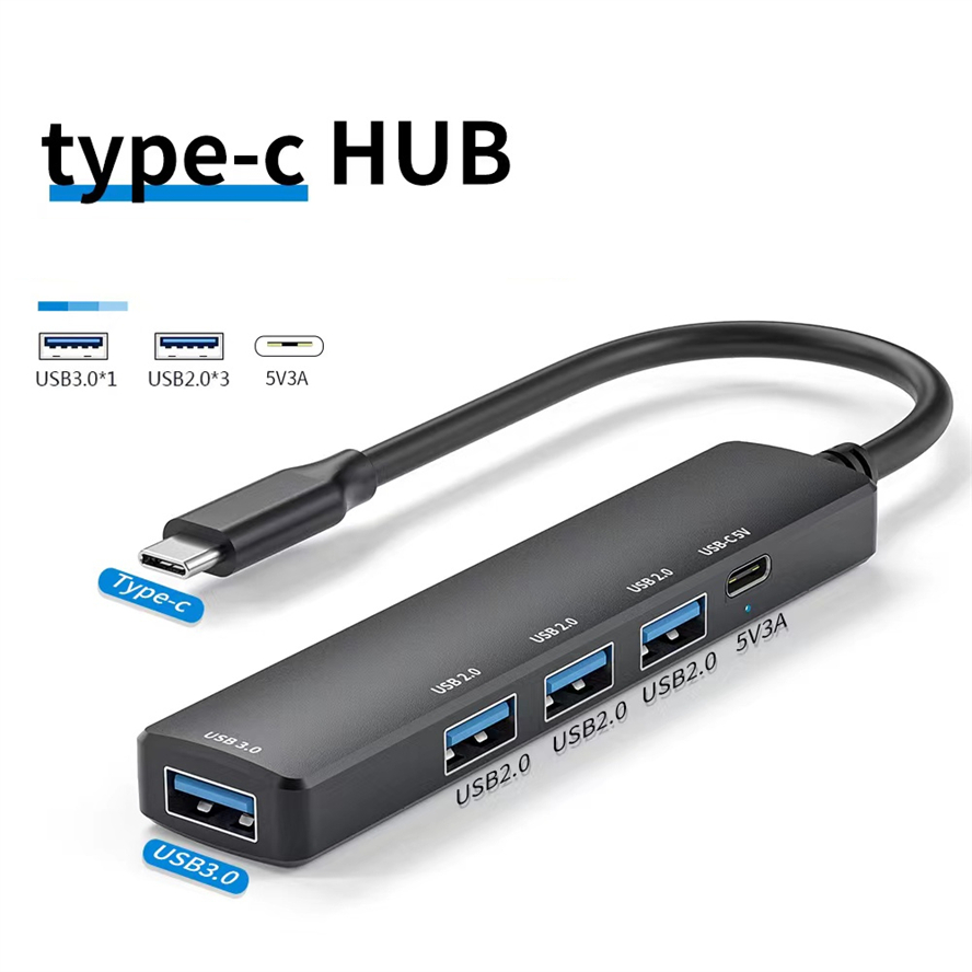 Pd 65w usb-c-hub type c til usb 3.0- hub 5- porters multisplitteradapter otg for xiaomi lenovo macbook pro 13 15 air pro pc-datamaskin: Brun