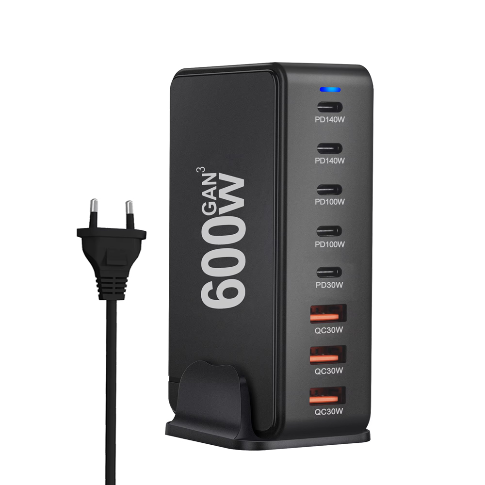 600 W USB C-oplader Meerdere, 8-poorts USB-snellader USB-laadstation met 5 USB-C + 3 USB-A-opladers PD PPS 140 W: Kr