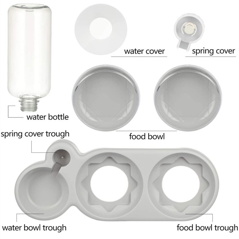 Triple Kom Voor Kat Automatische Feeder Hond Kattenvoer Kom Met Fontein Dubbele Kom Drinker Verhoogde Stand Schotel Kommen voor Kat