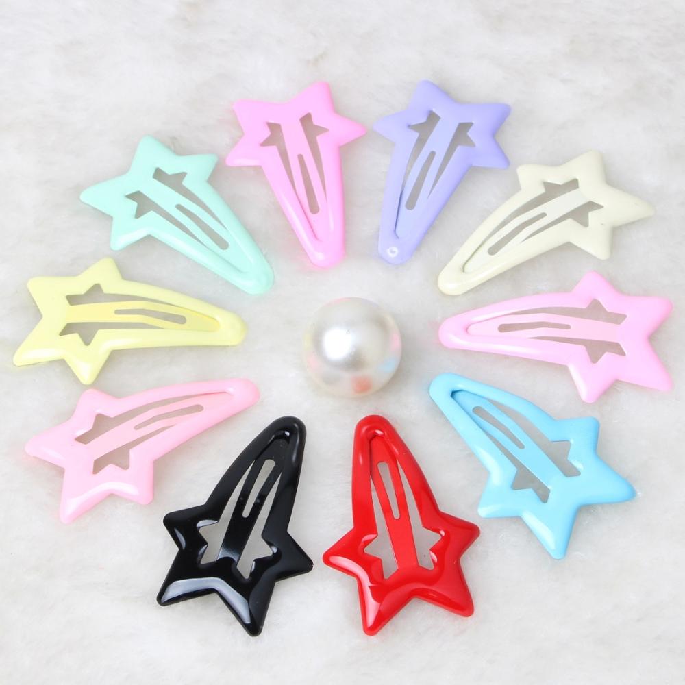 10 Uds. De pinzas para bebé para el pelo de niña y niño, accesorios para el cabello, bonitos pasadores a presión, horquillas de Color, pasador de Metal