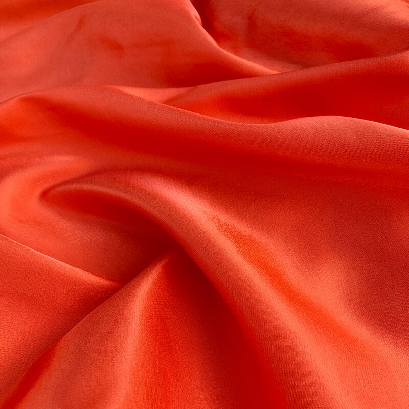Width 59" Solid Color Lustrous Non Transparent Glass Silk Hemp Fabric By The Half Yard For Dress Shirt Material