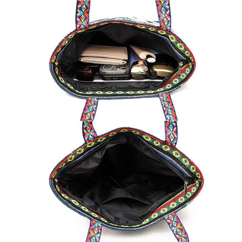 Nuovo stile etnico borsa a tracolla studente tela ricamo elefante borsa da ufficio borsa da viaggio casuale per le donne